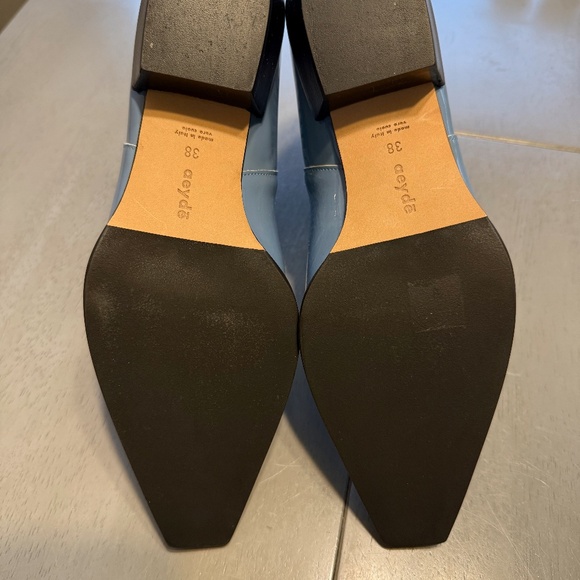 AEYDE - new! (38) Periwinkle Lt Blue Patent Leather Booties - Picture 4 of 8